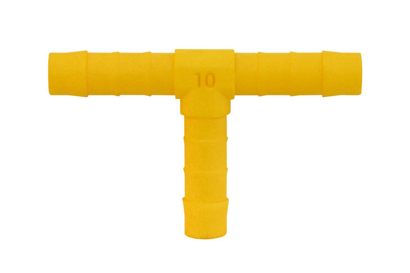 T-konektor pre 10mm hadicu 2ks bielo žltý